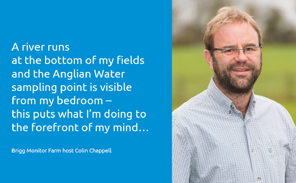 Brigg Monitor Farm host with a quote about farming close to water sources